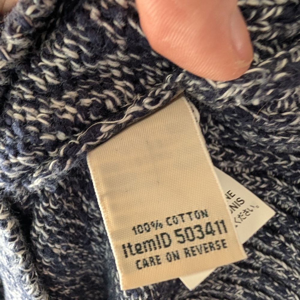 L.L. Bean Navy and White Marled Crewneck Sweater - Picture 4 of 5